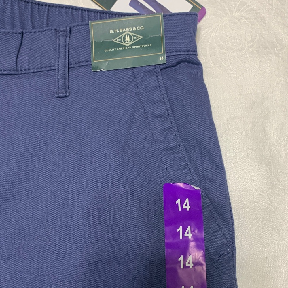 NWT G.H. Bass & Co. Women's Blue Cropped Ankle Pants - Picture 6 of 7